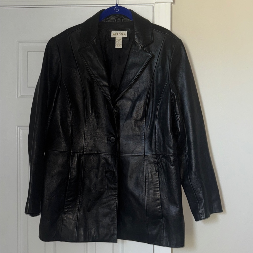 Merona Black Leather Jacket